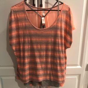 Xhilaration Striped Sheer Blouse with Tank